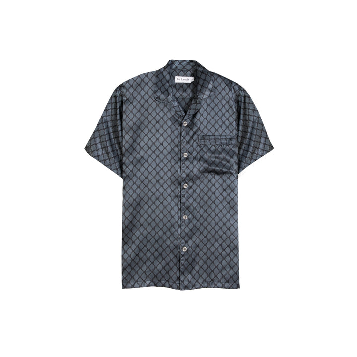 Guy Laroche ชุดนอนผ้าซาติน คอปก แขนสั้น ขายาว พิมพ์ลาย รุ่น JPP7521W4 
