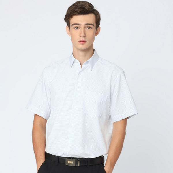 ARROW PROFREX SHIRT เบา สบาย ไม่ยับ แค่ลูบก็เรียบ - เสื้อเชิ้ต คอปก แขนสั้น ทรง SMART สีเทา MACM208 GY 