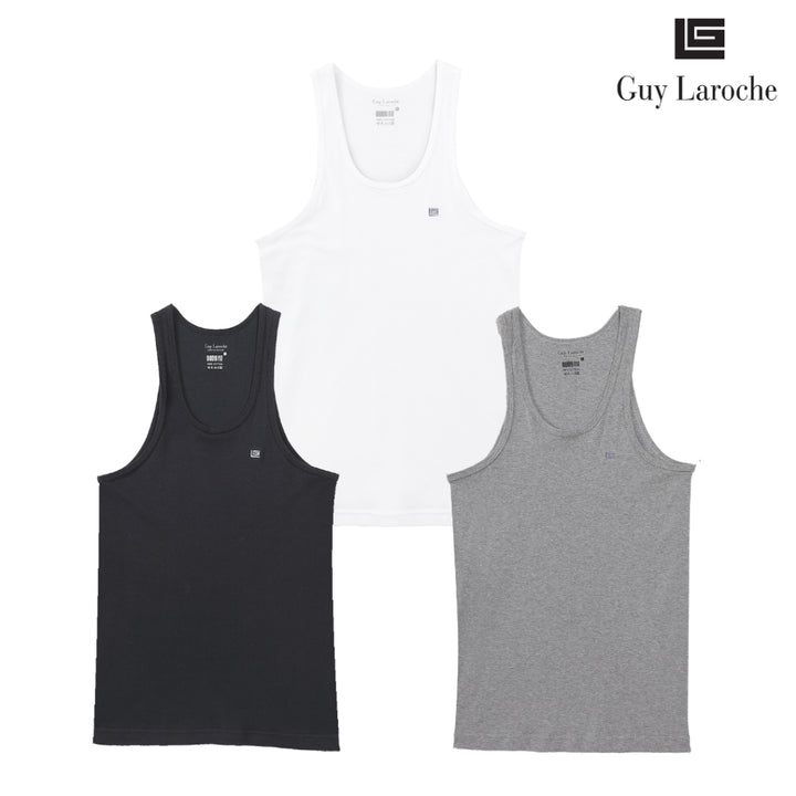 (E-tax E-Receipt) Guy Laroche เสื้อกล้ามทรง Body Fit ปัก LOGO GL ที่หน้าอก มีให้เลือก 3 สี (JVE2423R4) 