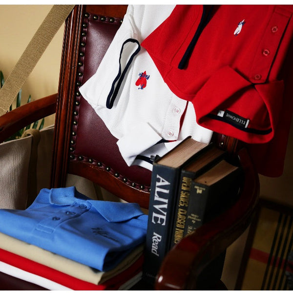 ELLE HOMME เสื้อยืดโปโล แขนสั้น ผ้า Polyester แต่งผ้า rib มีให้เลือก 2 สี รุ่น- W8K917 ICCSHOPPING