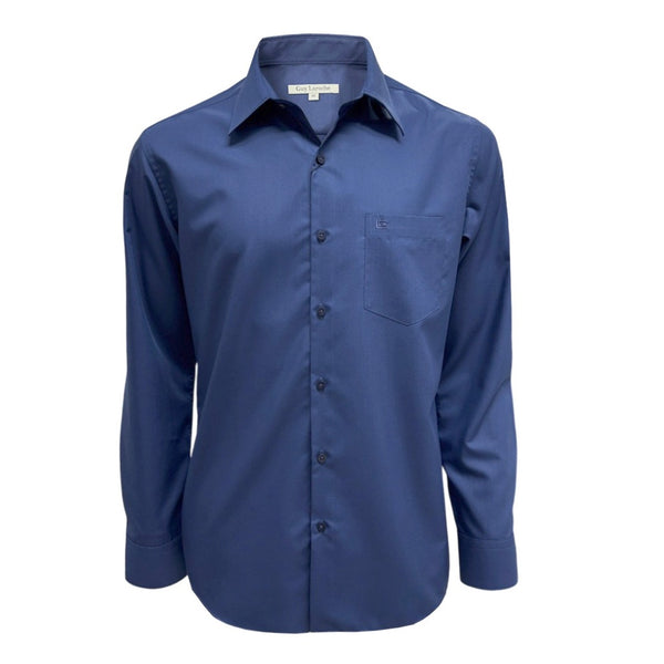 Guy Laroche เสื้อเชิ้ตแขนยาว สีน้ำเงิน เนื้อผ้า Polyester/Modal ทรง SLIM FIT รุ่น BAB6256P5NB 