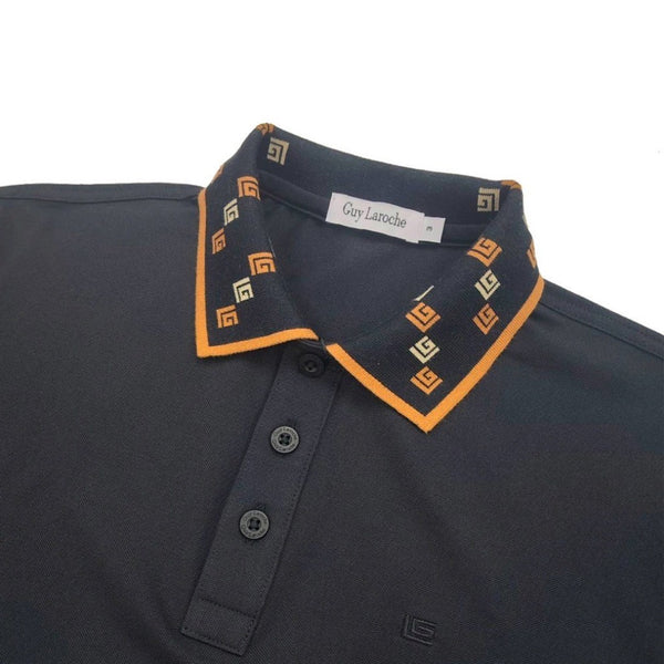 Guy Laroche เสื้อโปโลแขนสั้น สีดำ ใส่สบาย สีสด ไม่ซีดง่าย ทรง Extra FIT รุ่น BKL6309S5OR 