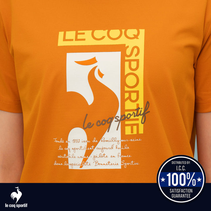 le coq sportif เสื้อเทรนนิ่ง [Cooling] กัน UV (UPF50+) ออกกำลังกาย ผู้หญิง สีส้ม ICCSHOPPING