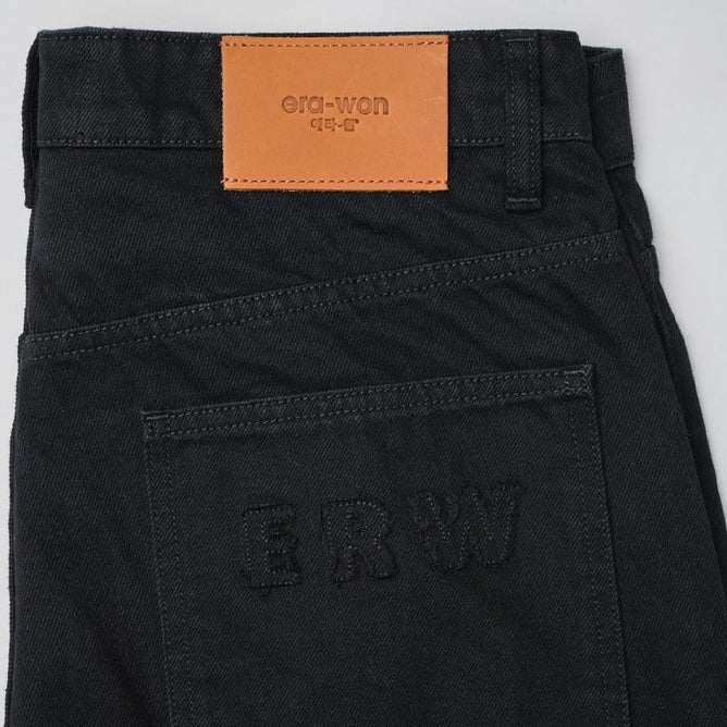 era-won กางเกงยีนส์ Baggy denim ERW collection สี ยีนส์ดำ - Black dog ICCSHOPPING