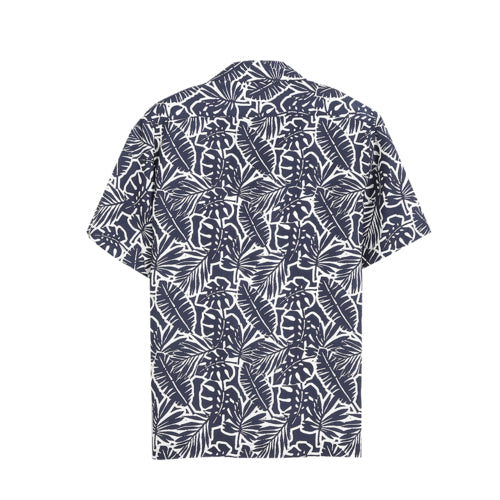 ARROW Lyocell Natural Fabric Shirt เสื้อเชิ้ตแขนสั้น ปกฮาวาย ทรง COMFORT สีกรมท่า MACC572-NV ARROW