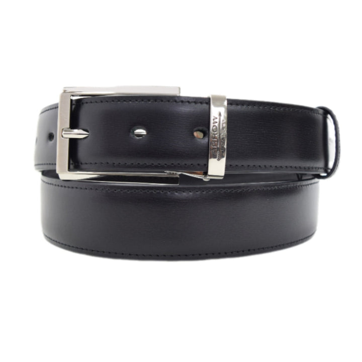ARROW เข็มขัดผู้ชาย หัว Pin Belt (หนังวัวแท้จากอิตาลี)  สีดำ รุ่น MYCB129 ICCSHOPPING