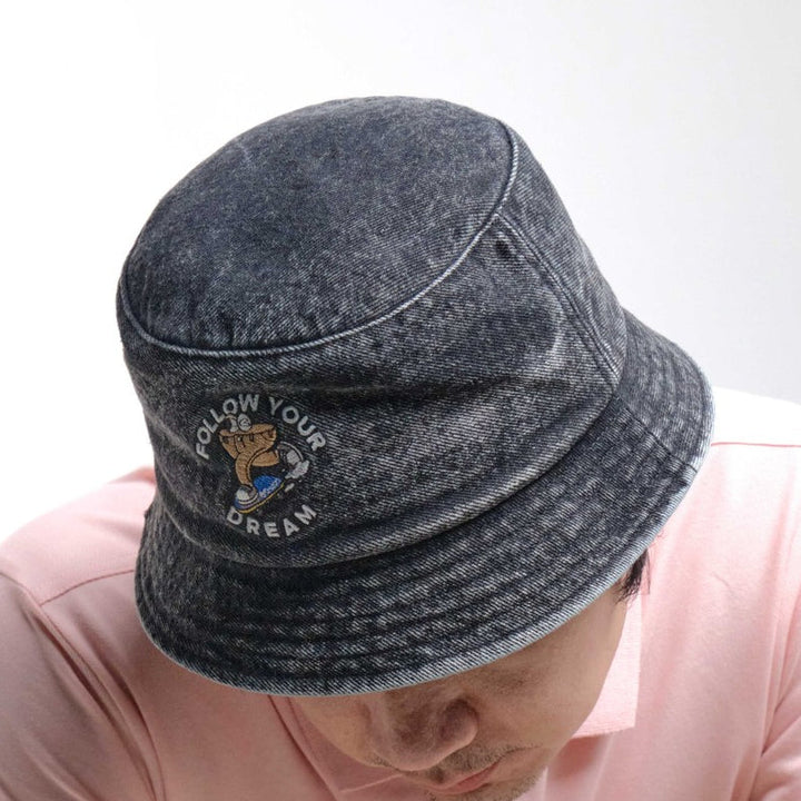 era-won หมวกบัคเก็ต ผ้าลูกฟูก ART TOY 100% COTTON สี ยีนส์ดำฟอก era-won