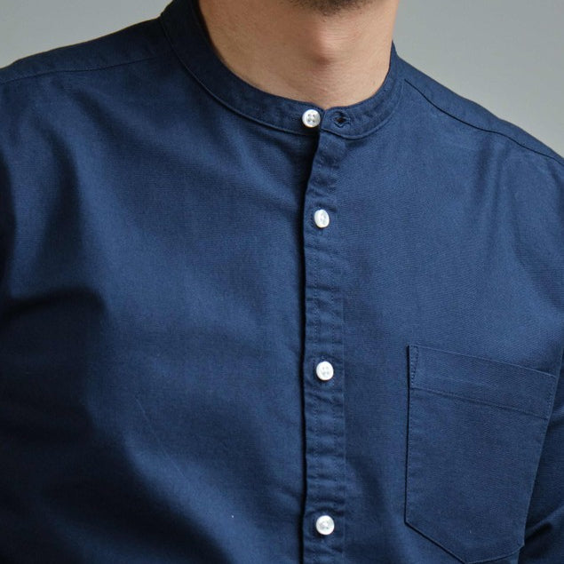 era-won เสื้อเชิ้ต ทรงปกติ Oxford Shirt แขนยาว คอจีน สี Navy ICCSHOPPING