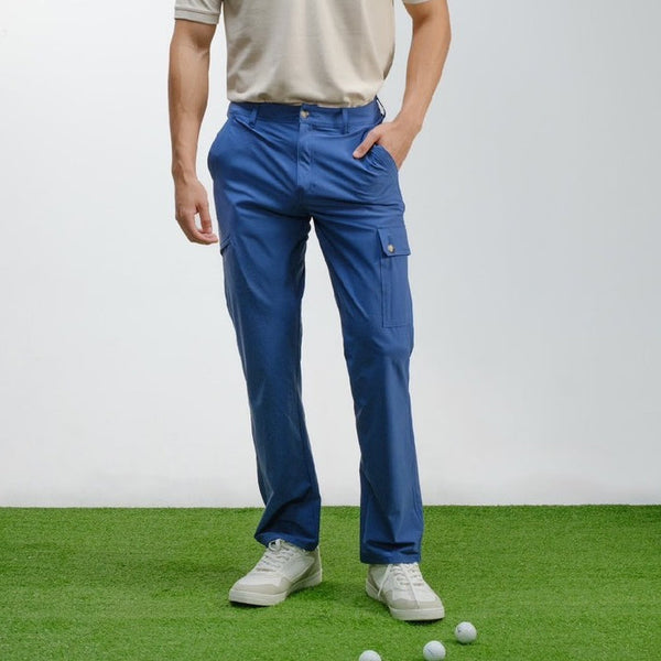 era-won Golf Fabric Cargo Pants มีกระเป๋าข้าง  ทรงกระบอกตรง สี Blue cargos ICCSHOPPING
