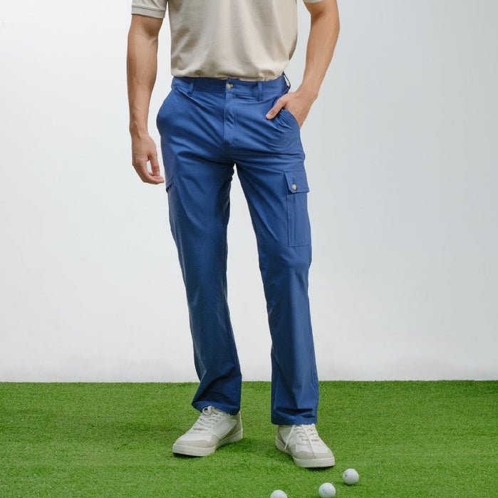 era-won Golf Fabric Cargo Pants มีกระเป๋าข้าง  ทรงกระบอกตรง สี Blue cargos ICCSHOPPING