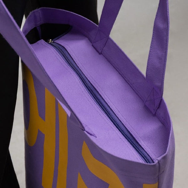 era-won กระเป๋าผ้า Medium Korea Bag (limited edition) KOREA BAG สี Purple มีซิป era-won