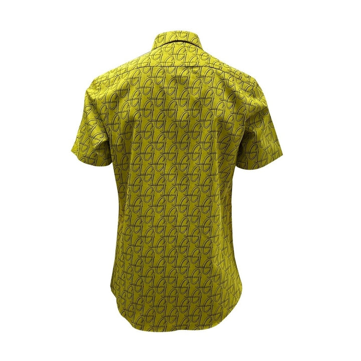 Guy Laroche เสื้อเชิ้ตลำลองสั้นทรง SLIM FIT ผ้าพิมพ์ลาย 100% Cotton 