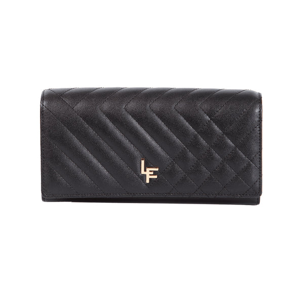 Louis Fontaine กระเป๋าสตางค์แบบยาว 2 พับ รุ่น DELLA - สีดำ 