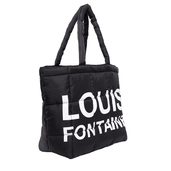 Louis Fontaine กระเป๋าทรง Tote ผ้าบุ - สีดำ ( มี 2 ขนาด : ใบใหญ่ / ใบเล็ก ) 