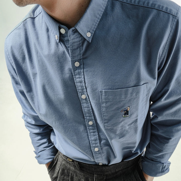 era-won เสื้อเชิ้ต ทรงปกติ Oxford Shirt collection “ART TOY" แขนยาว คอปก สี Stone 