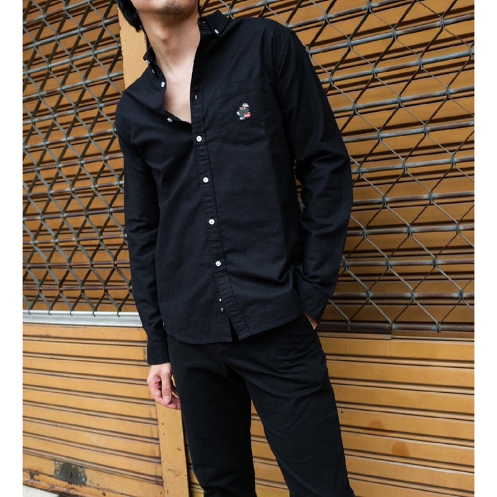 era-won เสื้อเชิ้ต ทรงปกติ Oxford Shirt collection “ART TOY" แขนยาว คอปก สี Black 