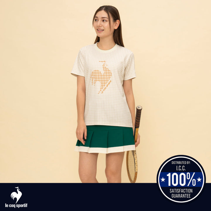 "le coq sportif เสื้อเทรนนิ่ง [Cooling] le club de LCS ผู้หญิง สีขาว (ออกกำลังกาย, เทนนิส, T-shirt) ICCSHOPPING