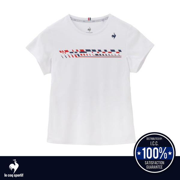 le coq sportif เสื้อเทนนิส กัน UV (UPF15) ผู้หญิง สีขาว (T-shirt, เสื้อยืด, เสื้อออกกำลังกาย,เทนนิส) ICCSHOPPING