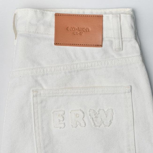 era-won กางเกงยีนส์ Baggy denim ERW collection สี ยีนส์ขาว - White dog ICCSHOPPING