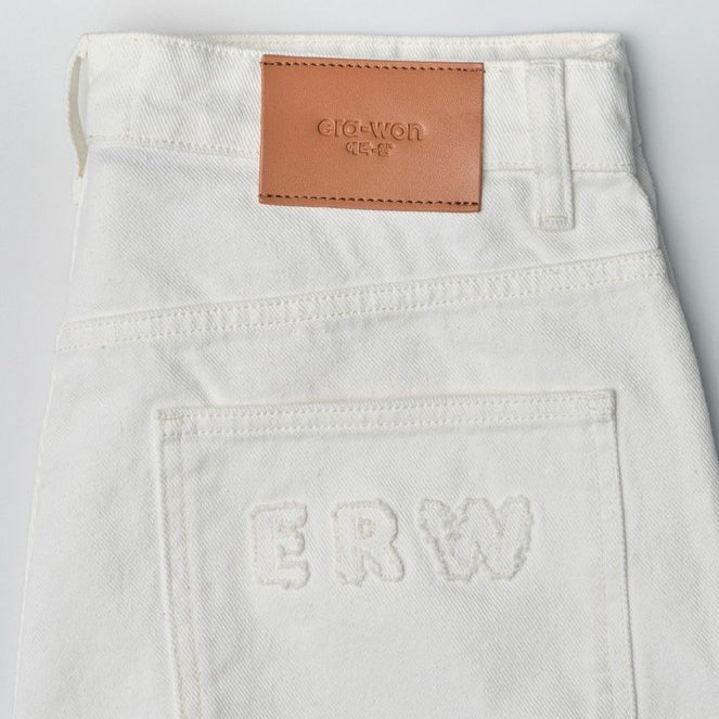 era-won กางเกงยีนส์ Baggy denim ERW collection สี ยีนส์ขาว - White dog ICCSHOPPING