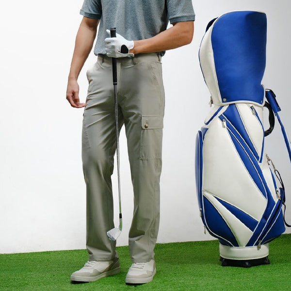 era-won Golf Fabric Cargo Pants มีกระเป๋าข้าง  ทรงกระบอกตรง สี Grey cargos ICCSHOPPING