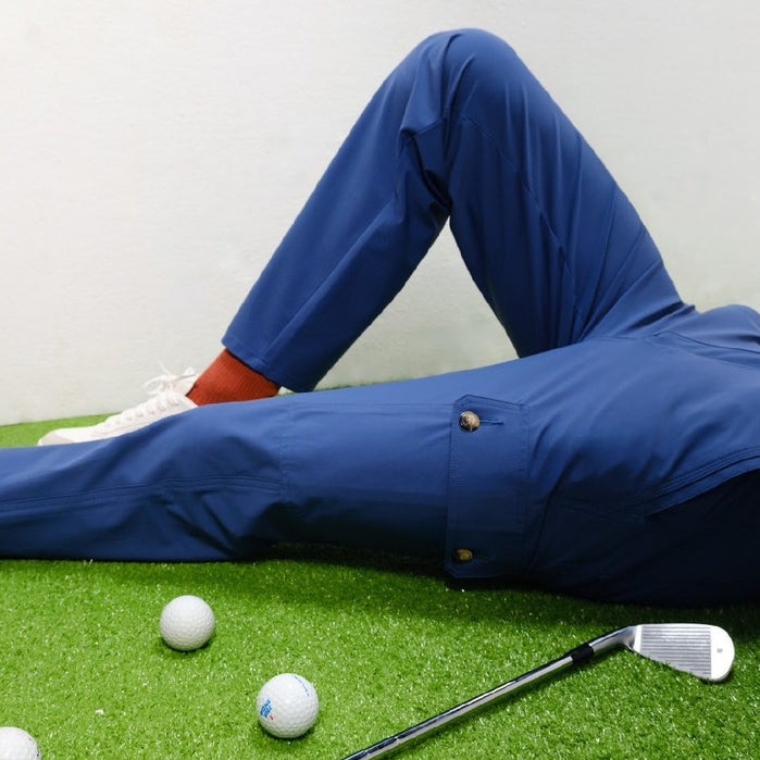 era-won Golf Fabric Cargo Pants มีกระเป๋าข้าง  ทรงกระบอกตรง สี Blue cargos ICCSHOPPING