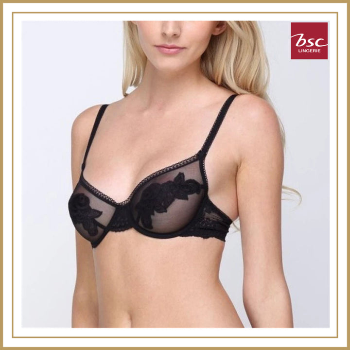BSC Lingerie ชุดชั้นในลูกไม้เซ็กซี่ มีโครง ผ้าซีทรู มีให้เลือก 3 สี - BB1453_R25