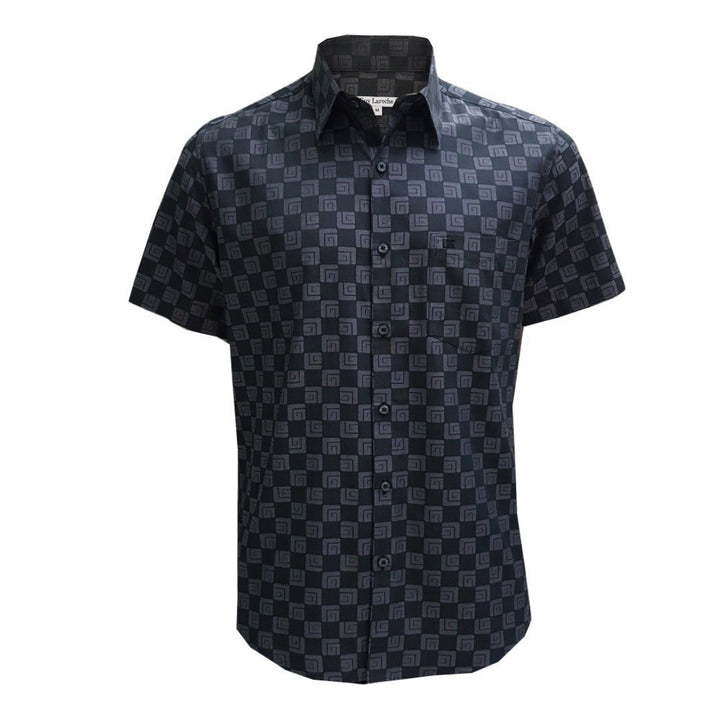 Guy Laroche เสื้อเชิ๊ตแขนสั้น ผ้าพิมพ์ลาย 100% Cotton สวมใส่สบาย 