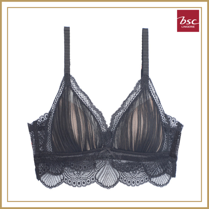 BSC Lingerie ชุดชั้นในเซ็กซี่ลูกไม้ ไร้โครง ผ้าพลีท ผสมลูกไม้ มีให้เลือก 3 สี - BB3387_R25