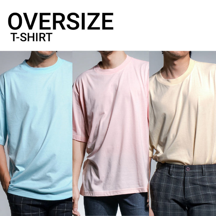 era-won เสื้อยืด โอเวอร์ไซส์ Oversize T-Shirt แพครวม 3 ตัว 3 สี ( เบจ ฟ้า ชมพู) ICCSHOPPING