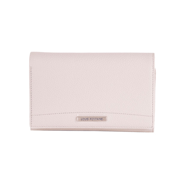 Louis Fontaine กระเป๋าสตางค์พับกลาง 3 พับ รุ่น FLARE - สีครีม 