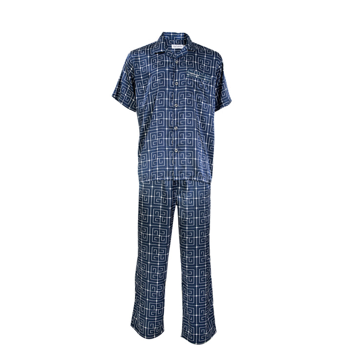 Guy Laroche ชุดนอนผ้าซาติน คอปก แขนสั้น ขายาว พิมพ์ลาย รุ่น JPP7522W4 