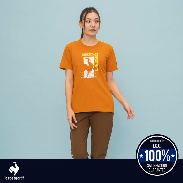 le coq sportif เสื้อเทรนนิ่ง [Cooling] กัน UV (UPF50+) ออกกำลังกาย ผู้หญิง สีส้ม ICCSHOPPING