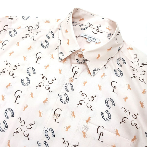 Guy Laroche เสื้อเชิ๊ตแขนสั้น ผ้า Cotton สวมใส่สบาย ระบายอากาศได้ดี สีขาว 