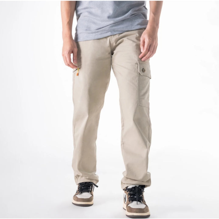 era-won กางเกงขายาว กระบอกกลาง รุ่น Cargo V2 สี Beige 
