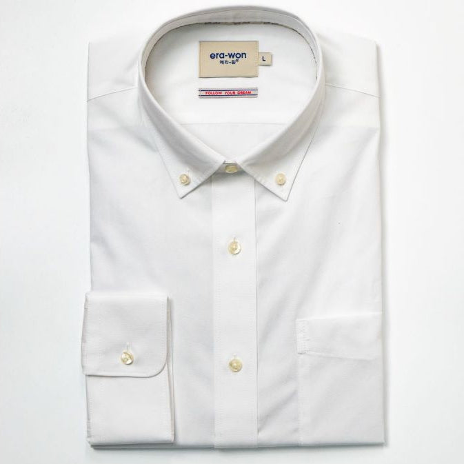 era-won เสื้อเชิ้ต ทรงปกติ Ultrafine Dresshirt แขนยาว สี Double White (ป้ายใหม่) ICCSHOPPING