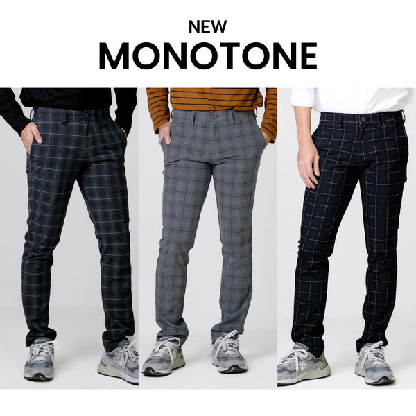 era-won กางเกงสแลคขายาว ทรงเดฟ WORKDAY FESTIVE MONOTONE 3 สี (ดำ เทาเข้ม เทาอ่อน) ICCSHOPPING