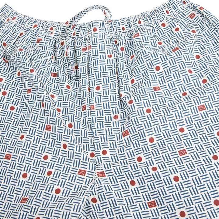 Guy Laroche ชุดนอนแขนสั้น ขายาว คอปก Cotton Print สัมผัสนุ่ม บางเบา สีครีม (JPP5971W4CR) 