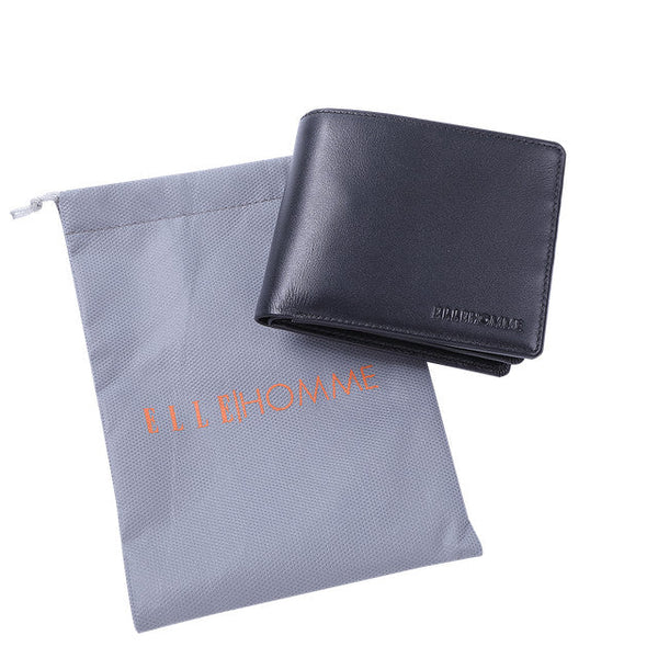 ELLE HOMME  กระเป๋าธนบัตรหนังวัวแท้ 100%  แบบพับสั้น มีลิ้นกลาง มีให้เลือก 3 สี รุ่น H8W003 ICCSHOPPING