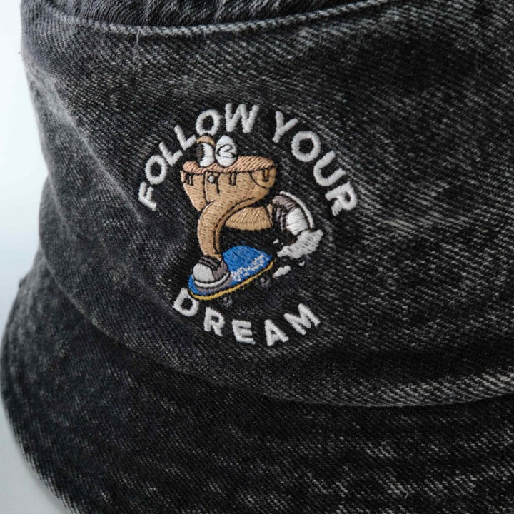 era-won หมวกบัคเก็ต ผ้าลูกฟูก ART TOY 100% COTTON สี ยีนส์ดำฟอก era-won