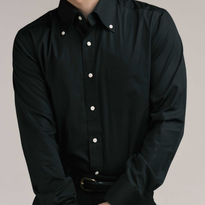 era-won ALTERNATIVE SHIRT - HIGHT ROLL BUTTON DOWN เสื้อเชิ้ตคอปก สี Black era-won