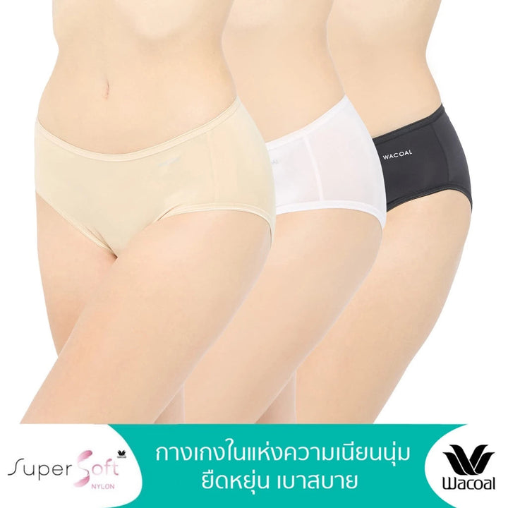 Wacoal Panty Half Super Soft กางเกงใน ครึ่งตัว 1 Pack 3 pcs รุ่น WU3992/WU3T92 Wacoal