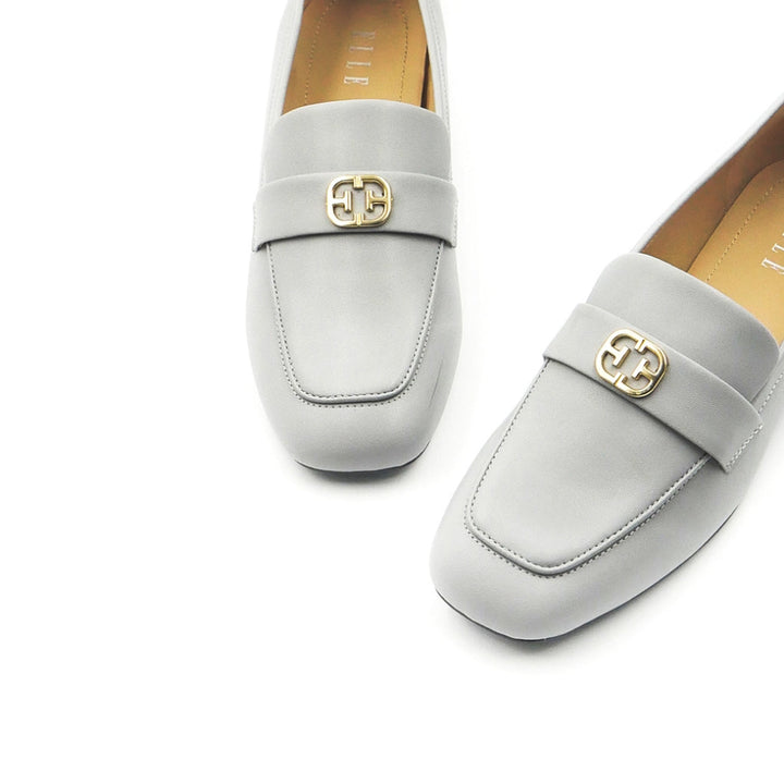 ELLE SHOES รองเท้าหุ้มส้น MOCCASIN LOAFER แต่งโลโก้สีทอง มีให้เลือก 3 สี รุ่น- ELMM001 Elle