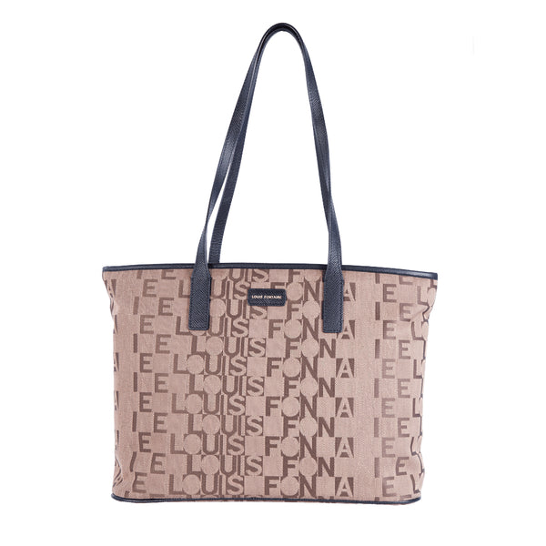 Louis Fontaine กระเป๋าสะพายทรง TOTE ผ้าจัสการ์ดทอลาย LF รุ่น GRACE 