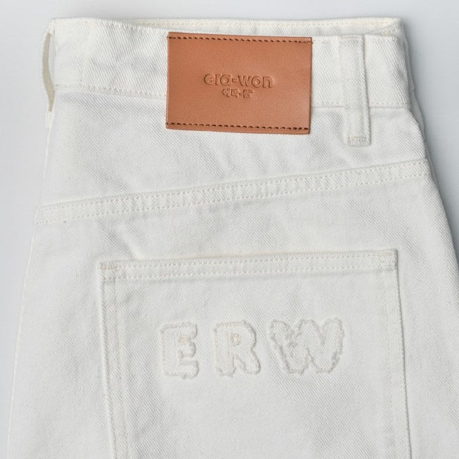era-won กางเกงยีนส์ Baggy denim ERW collection สี ยีนส์ขาว - White dog ICCSHOPPING