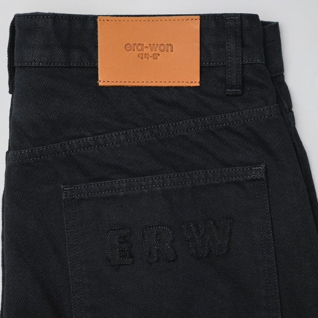 era-won กางเกงยีนส์ Baggy denim ERW collection สี ยีนส์ดำ - Black dog ICCSHOPPING