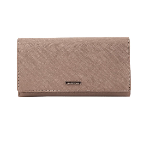 Louis Fontaine กระเป๋าสตางค์แบบยาว 2 พับ รุ่น SMILY - สีน้ำตาล 