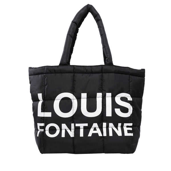 Louis Fontaine กระเป๋าทรง Tote ผ้าบุ - สีดำ ( มี 2 ขนาด : ใบใหญ่ / ใบเล็ก ) 