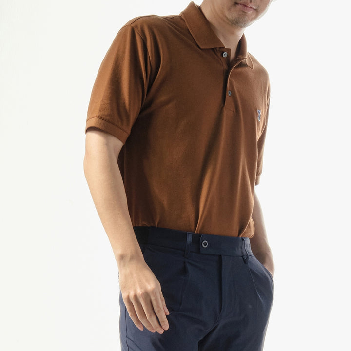 era-won เสื้อโปโลแขนสั้น ทรงสลิม Polo collection “ART TOY" สี Brown 