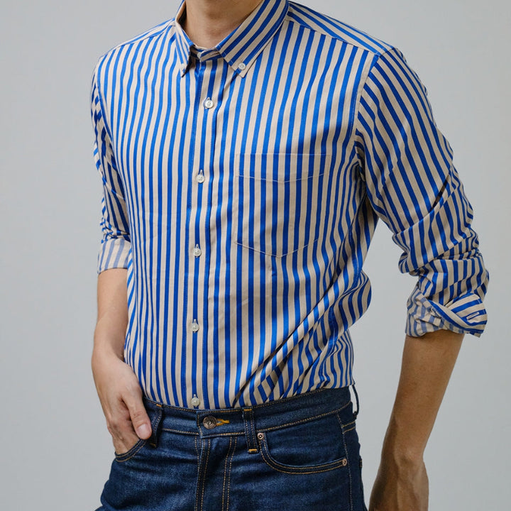era-won เสื้อเชิ้ต ทรงปกติ รุ่น Dress Shirt Striped สี Smith and blue ICCSHOPPING